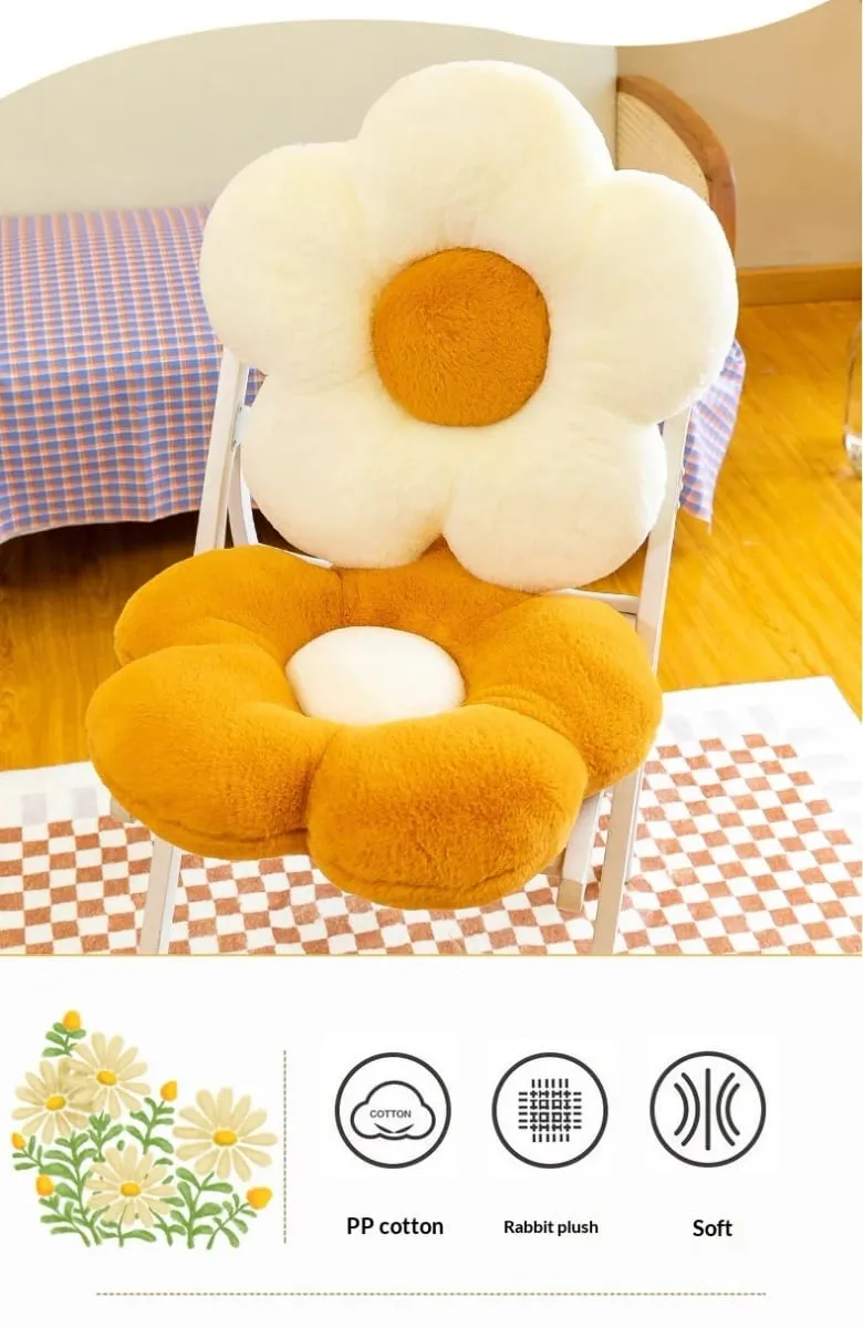 Generic Flower Shaped Plush Seat Cushion Soft Memory Cotton Round Pillow For Chair Bedroom Window Sofa Home Decor — image 10
