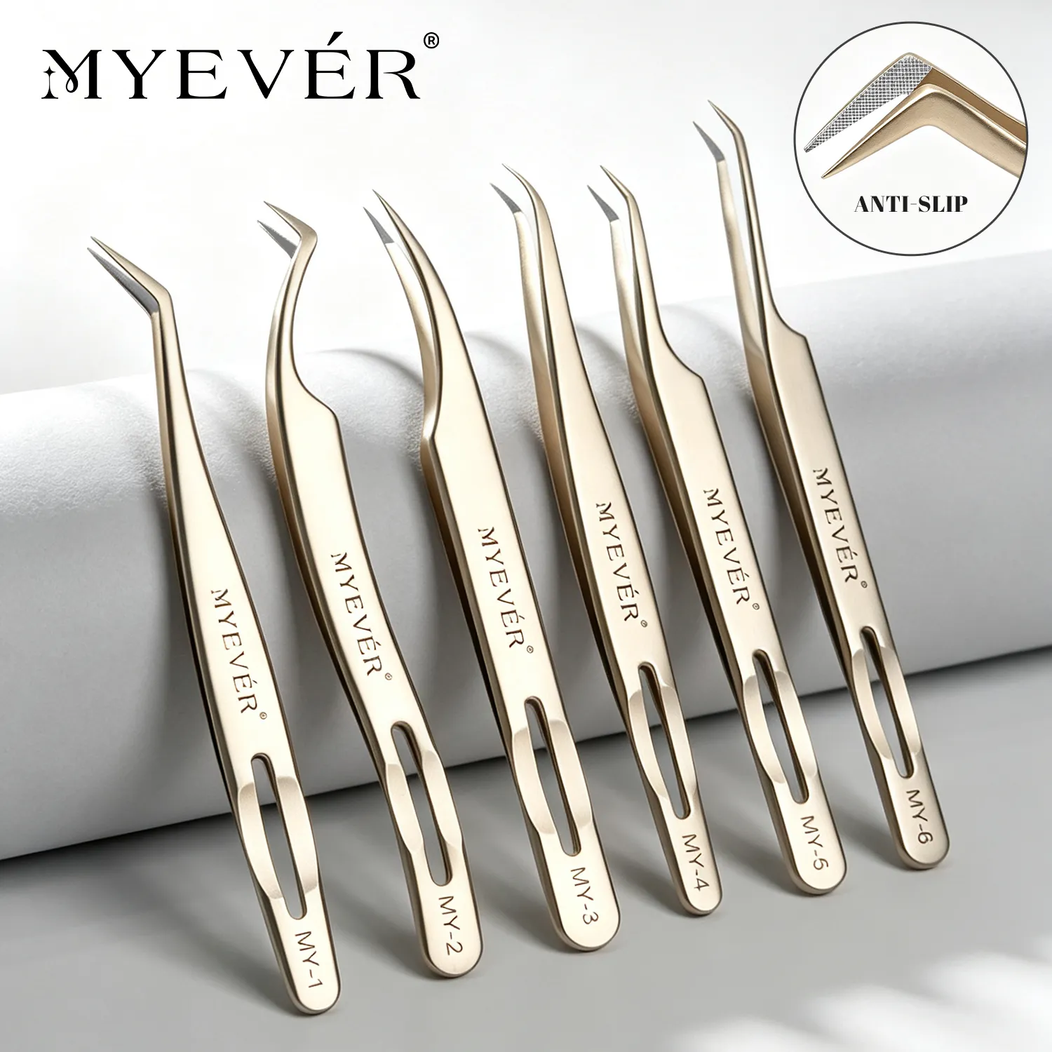Anti-Slip Eyelash Extension Tweezers Steel High-Density Fiber Tip Eyelash & Eyebrow Professional Precision Makeup Tools — image 1