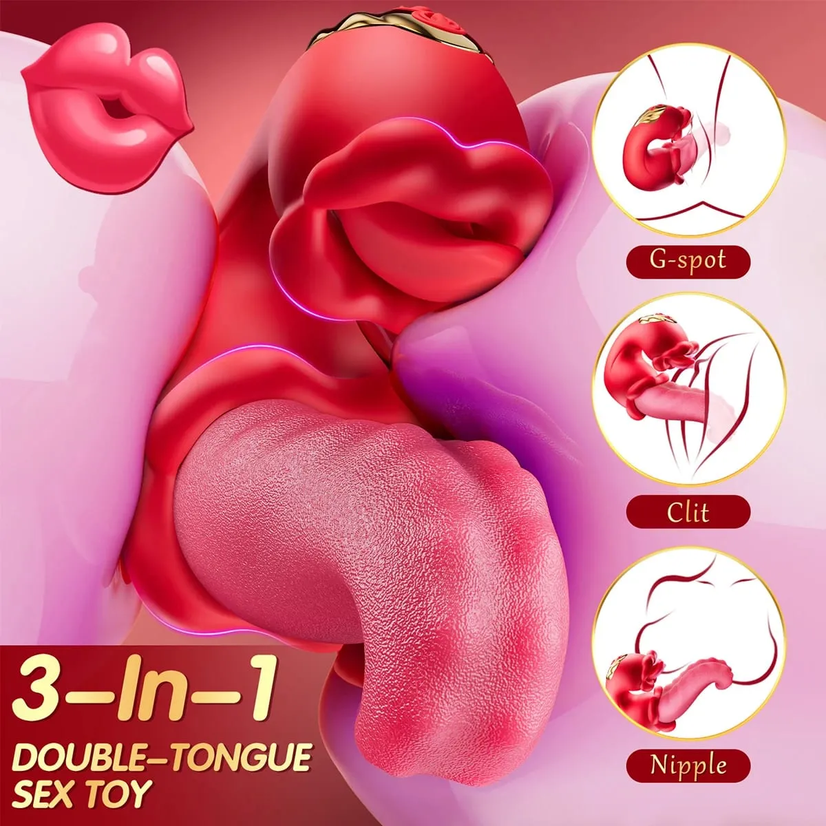 Wiggle Vagina Vibrator for Women G-Spot Massager Tongue Licking Clitoris Stimulator Female Masturbator Adult Sex Toy for Women