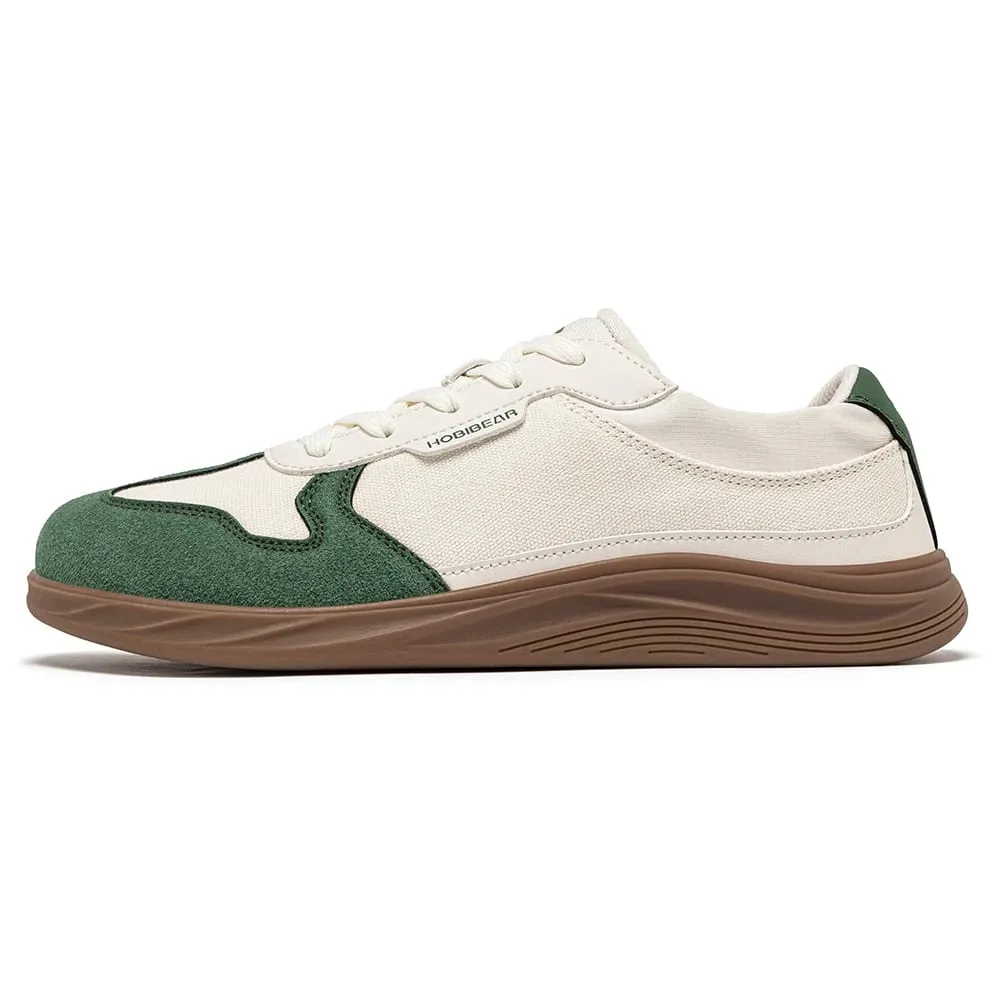 Men Women Wide Toe Box Shoes | Minimalist Artificial Leather Canvas Sneakers Lightweight Casual Lace Up Walking Shoe