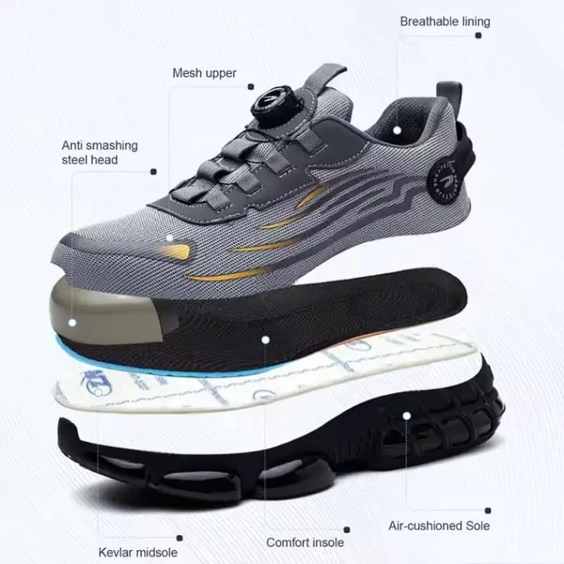 Sizes 36-48 Safety Shoes Steel Toe Smash Puncture Proof Workwear Shoes for Men Sneakers Anti-slip Zapatos De Seguridad De Hombre