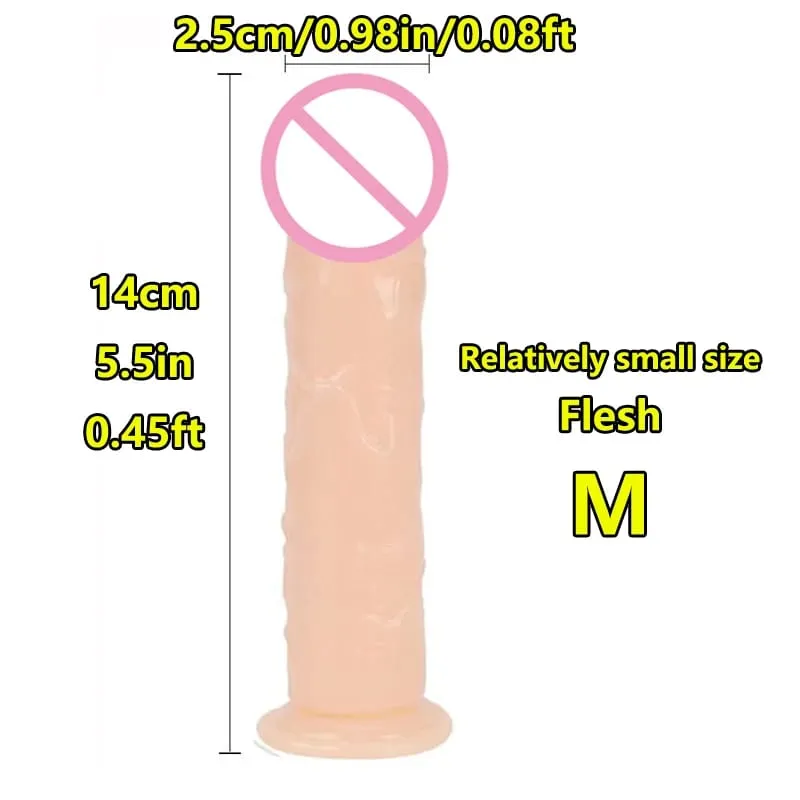 Super Cheap 7 Sizes 5 Colors Realistic Soft Jelly Dildo Suction Cup Adult Sex Toy for Women and Men Vaginal and Anal Masturbator — image 23