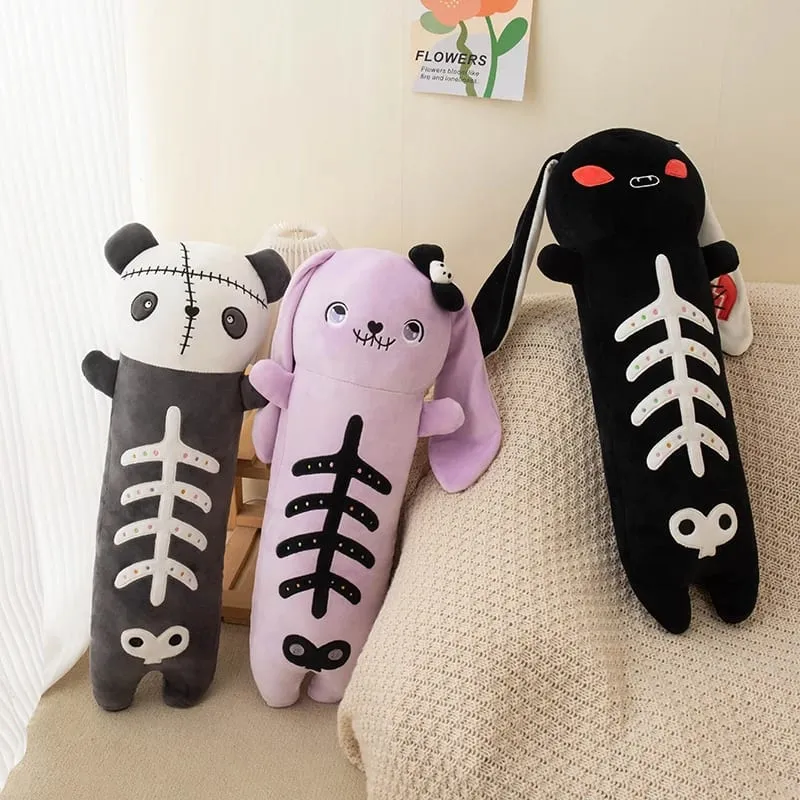 60cm Horror Goth pluszowe zwierzę królik Panda miękka zabawka śliczna poduszka na ciało dekoracja na imprezę halloweenową zabawny prezent dla dziewczynki chłopca — image 2