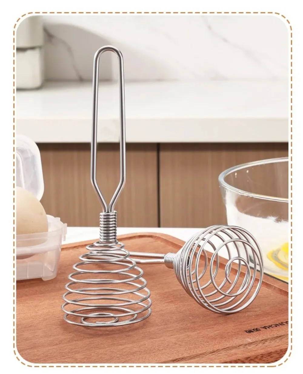 Kitchen Accessories Spiral Whisk Stirrer Mixer Stainless Steel Egg Milk Jam Beater Manual Blender Cooking Kitchen Utensil Tool — image 8
