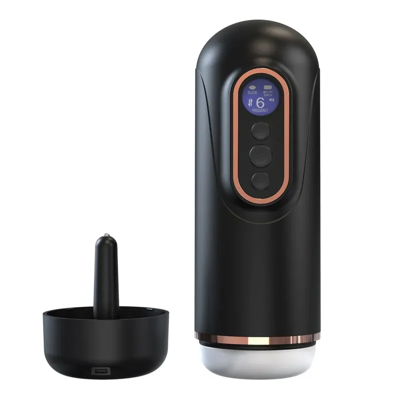 Automatischer Teleskop-Saugen-männlicher Masturbator, vibrierend, intelligente Heizung, sexy Stimme, Kopfhörer, Taschenmuschi, Sexspielzeug für Männer