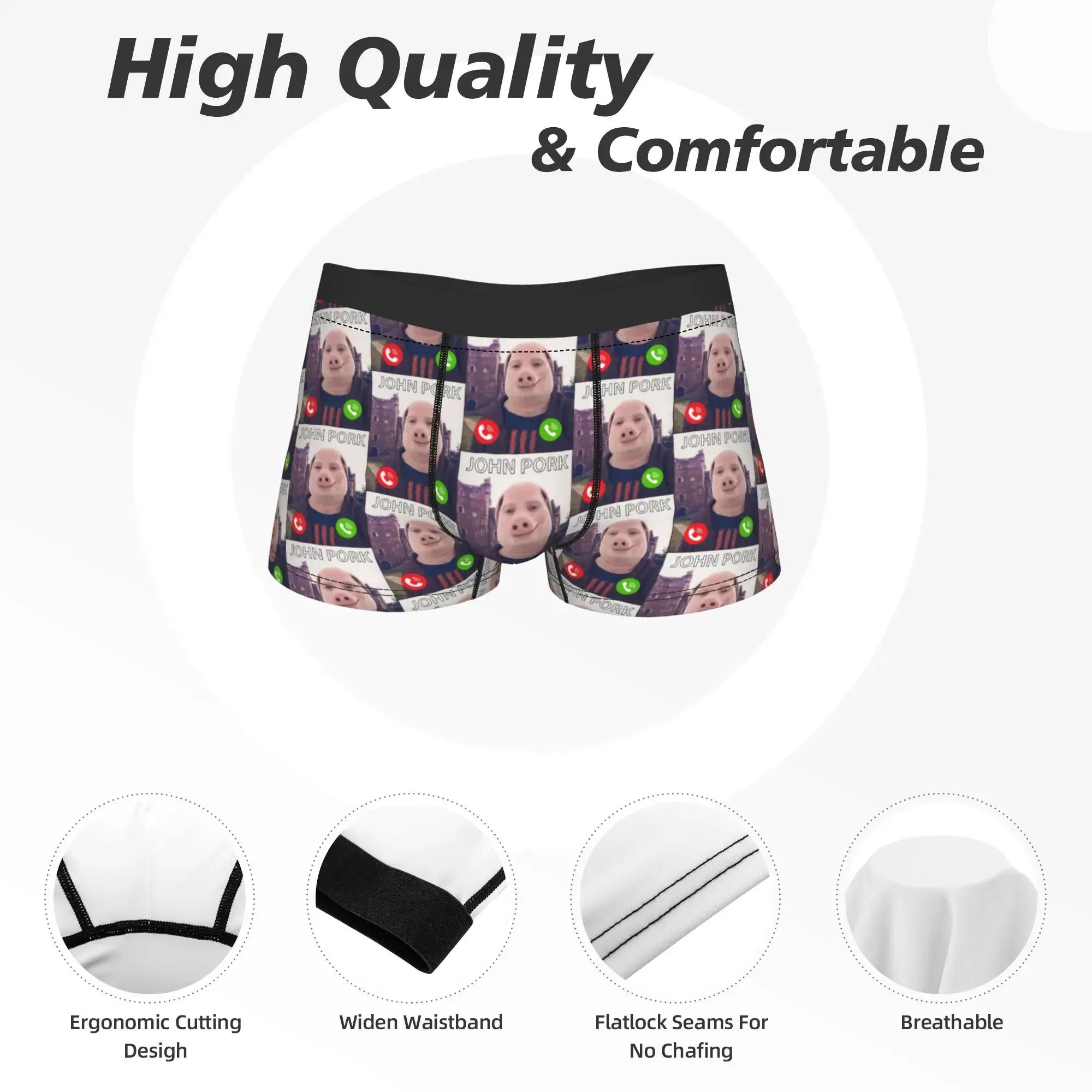 Men JOHN PORK IS CALLING Underwear Hot Boxer Briefs Shorts Panties Homme Breathable Underpants Plus Size — image 1