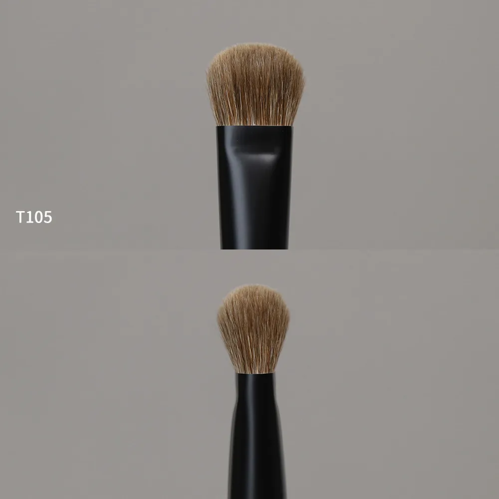 T105 Kuas Makeup Buatan Tangan Profesional Concealer Rambut Kambing Alami Kuas Foundation Kecil Kuas Make Up Gagang Kayu Eboni — image 2