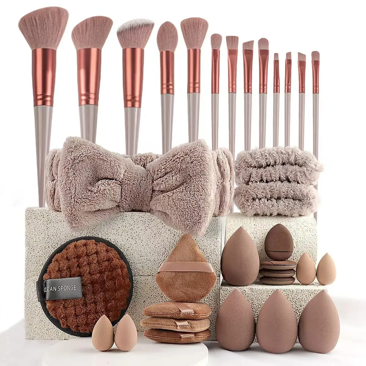 33 db-os beauty set sminkkészlet nagy és kis szépségszivacsok a hibátlan sminkfelvitelhez és a smink eltávolításához teljes készlet — image 6