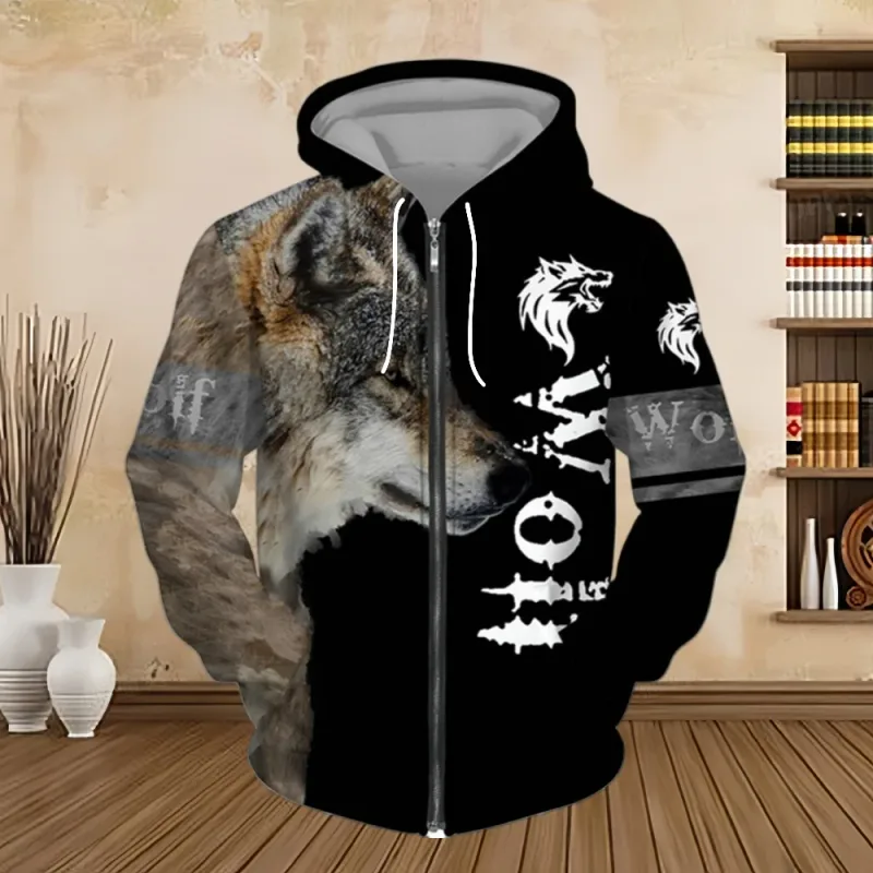 Spring and Autumn Men's Hoodie Sweatshirt 3D Digital Print Tiger Series Zip up Hoodies Fashion Personalized Sweatshirt for Men β image 5