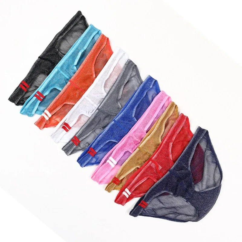Sous-vêtements pour hommes, slips Ultra fins, taille basse, culotte respirante en maille — image 6