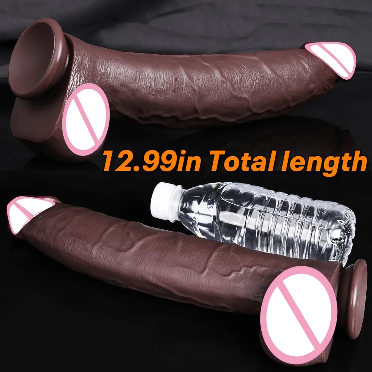 Huge Black Dildos Adult Sex Toys for Women Realistic Dildo Double Layered Liquid Silicone Thick Penis Woman Masturbation Penis — image 3
