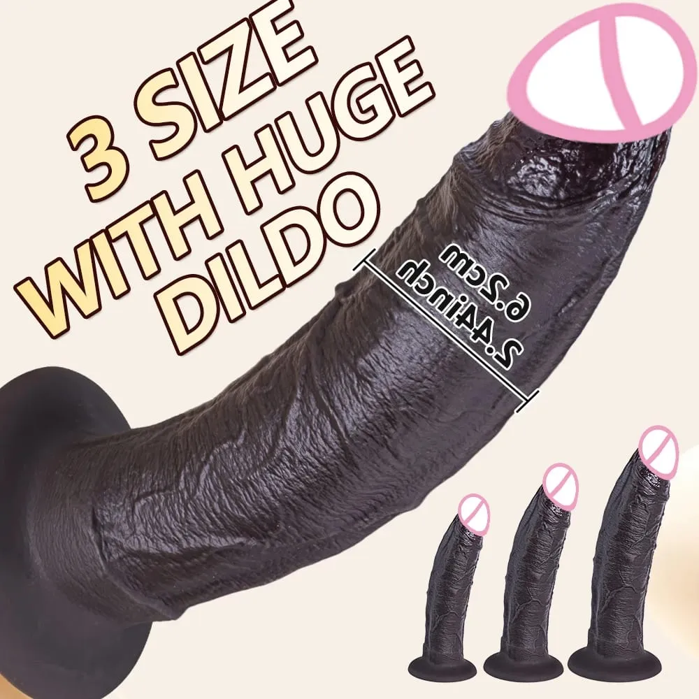 3 Sizes Thick Dildo Soft Silicone Man Penis Adult Women Lesbian Sextoy Clitoris Stimulator Man Dick Suction Cup Female Sex Games — image 3