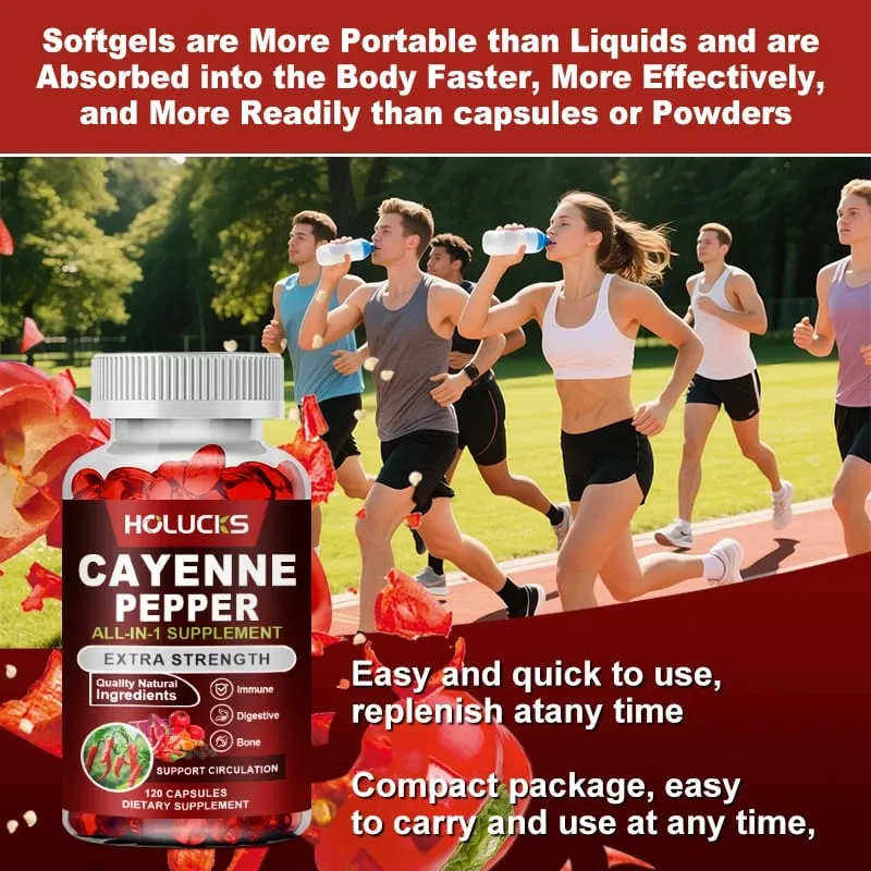 Viên nang ớt cayenne tiên tiến với Vitamin D3 & K2 hỗ trợ lưu thông sức khỏe miễn dịch & thoải mái tiêu hóa — image 7