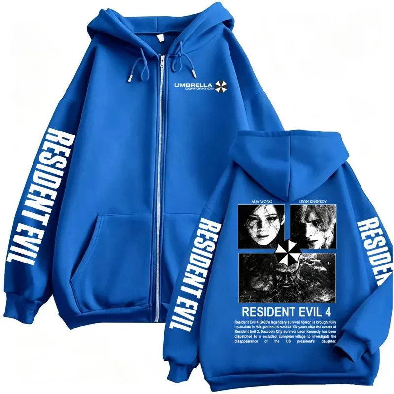 Leon Kennedy Resident Evil Requiem Zipper Hoodies Men Women Fashion Classic Sweatshirts Jacket Coats Casual Fleece Zip Up Hoodie — image 6