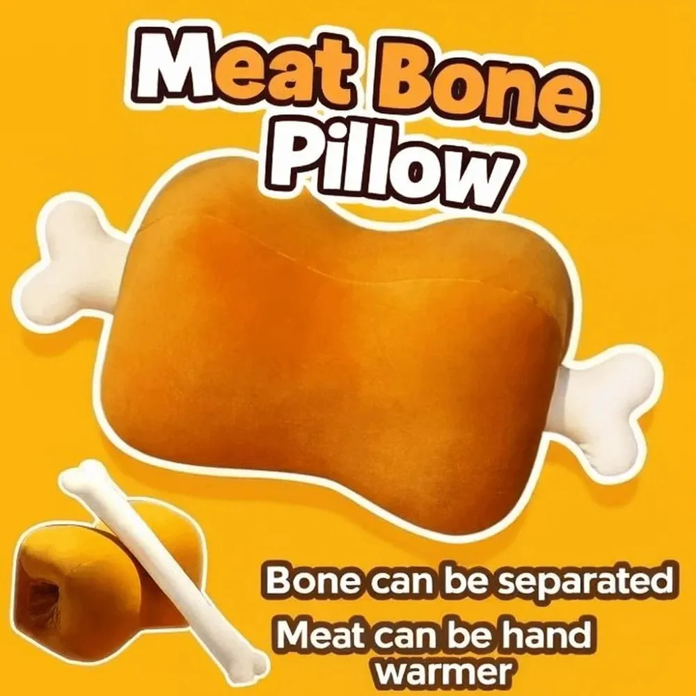 Travesseiro de osso de carne de simulação de 42cm, design de desenho animado, travesseiro de brinquedo de pelúcia macio, hipoalergênico, lavável, travesseiro de osso de carne realista — image 2