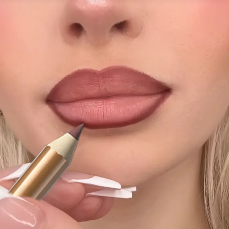 2pc Set Matte Lip Liner And Starry Glitter Lip Gloss Pearlescent Fine Shimmer Long-Lasting Hydration Non-Sticky Makeup — image 5