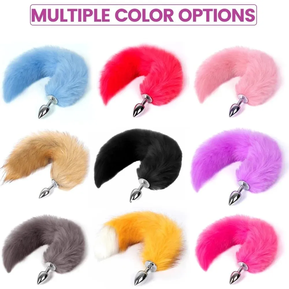 Rabbit Tail Fox Tail Metal Anal Plug Sex Toy adult Product for Woman Anal Plug Dog Tails Slave Cosplay Fetish Gear Accessories — image 3