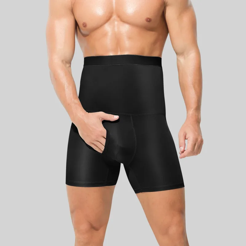 Sportunterwäsche für Herren: hoch taillierte, gürtelgeschwungene, große, verlängerte Shorts, die nicht an den Beinen scheuert, die Taille schützt und flach geschnitten ist