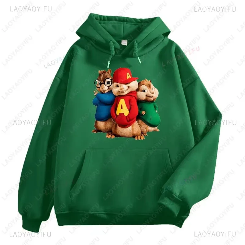 Hoodie Anime Alvin And The Chipmunks Sweater Uniseks Pakaian Jalanan Kasual Motif Huruf A Ramah Lingkungan Promo