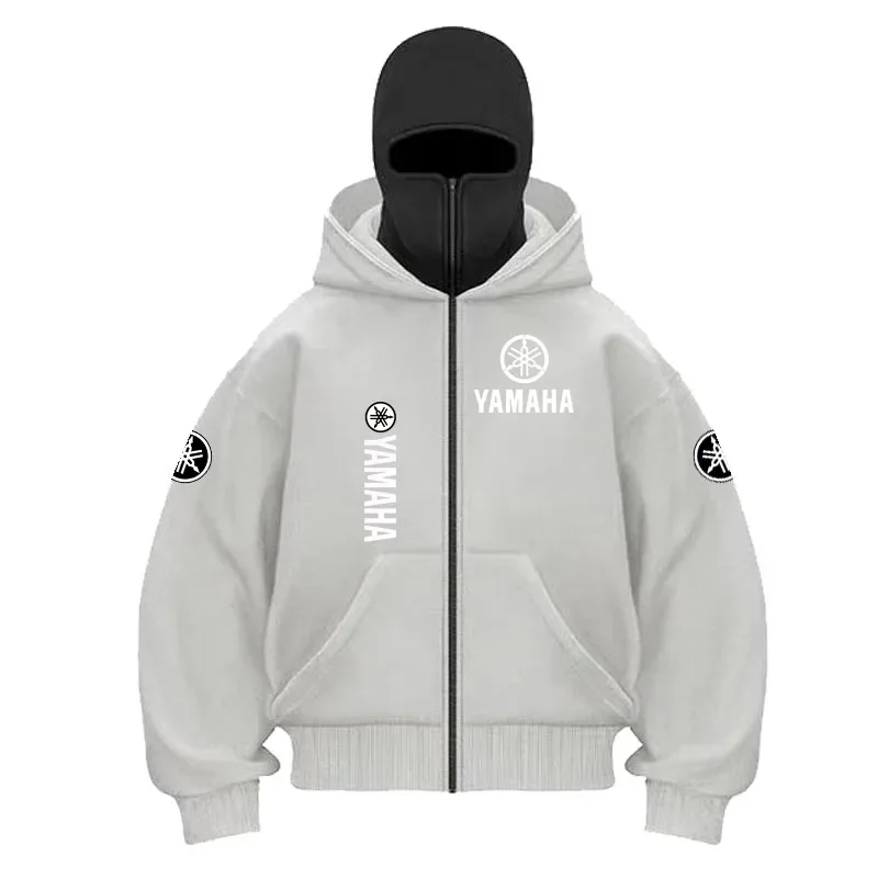yamaha logo Printed Cotton Cycling Mask Zipper Hoodie Men and Women Autumn and Winter New Style Fashion Casual Retro Cycling Jer — image 10