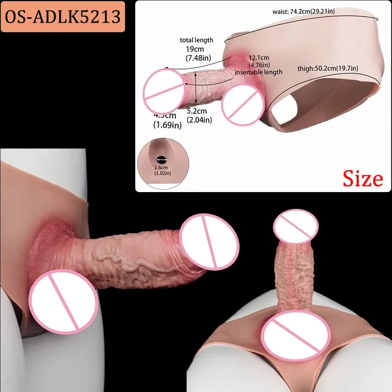 Flexible Skin-Like Huge Hollow Dildo Male Strap-On Lifelike Penis Extend Sleeve насадка на член Couples Sex Pleasure Toys — image 32