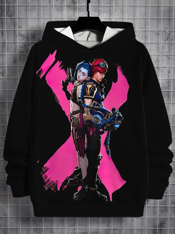 2026 Arcane Jinx Anime 3D Print All Seasons Children Casual Sweatshirt Cool Pullover Tops Unisex Clothes Boy Hoodies Clothes — image 10
