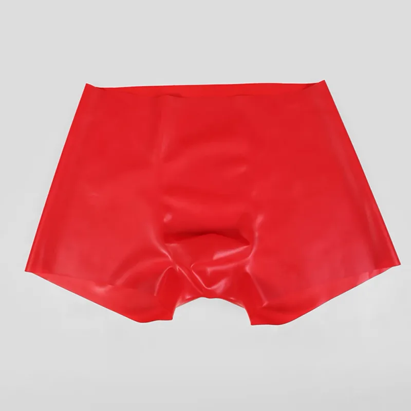Mens Latex Boxer Briefs Underpants See-Through Rubber Safety Panties Low Waist Seamless Underwear for Sensory Appeal