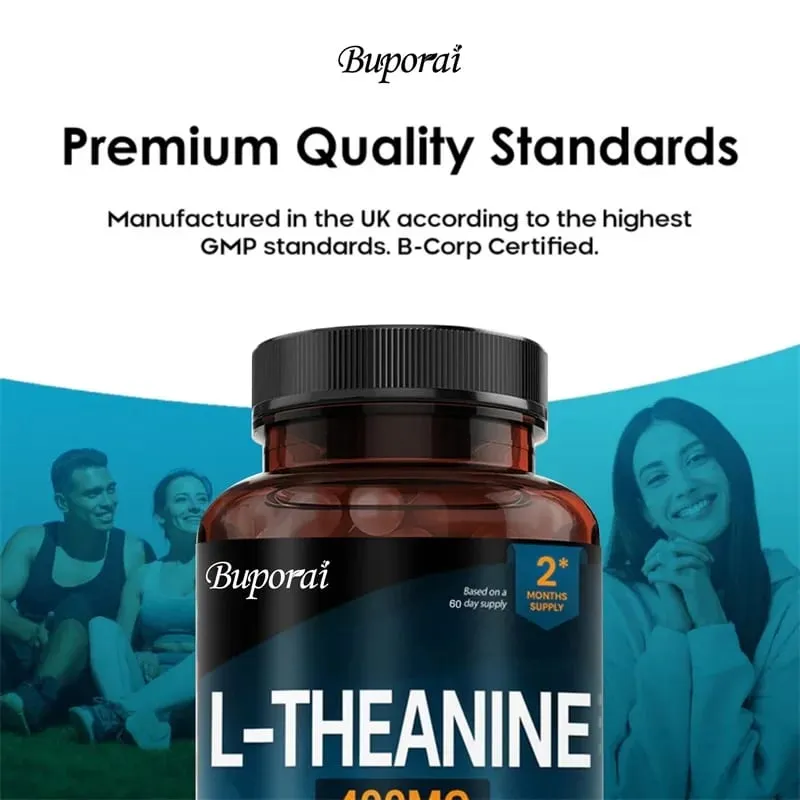 L-Theanine 400MG - Improve Mood and Reduce Anxiety Enhancing Concentration and Cognitive Function