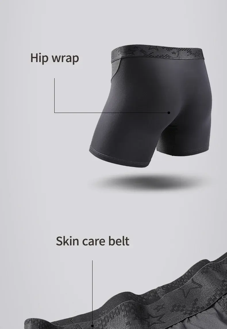 5PCS Extended athletic briefs Men's boxers Modal anti-wear leg running plus size breathable training boxers — image 8