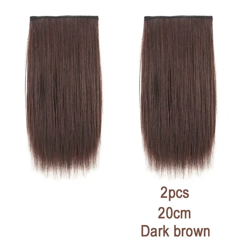 2pcs Synthetic Overhead Hair Clip Style Hair Invisible Extension Increases Hair Volume Hair The Top of Hairpiece for Women — image 14