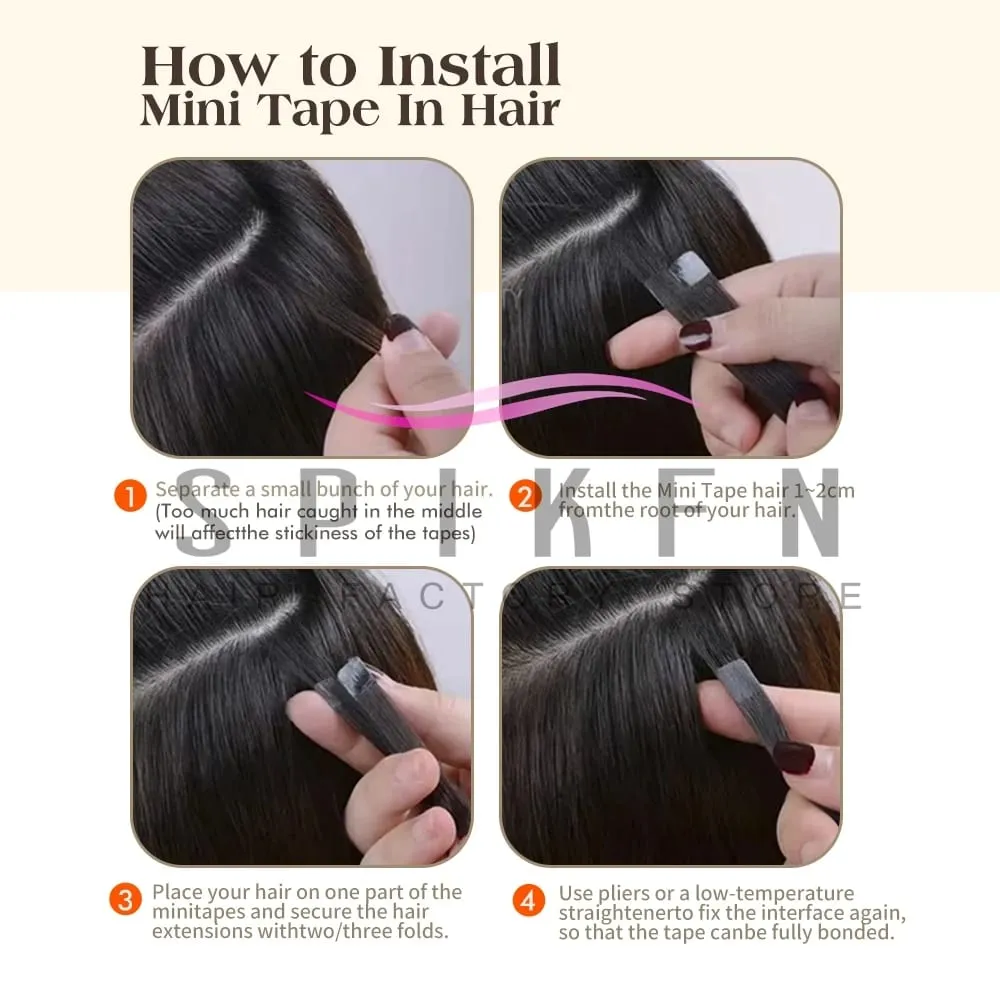 Mini Tape In Human Hair Extensions 12"-20" Machine Remy Skin Weft Adhesive Tape Hair Natural Blonde Tape Ons 10pcs for Women — image 6