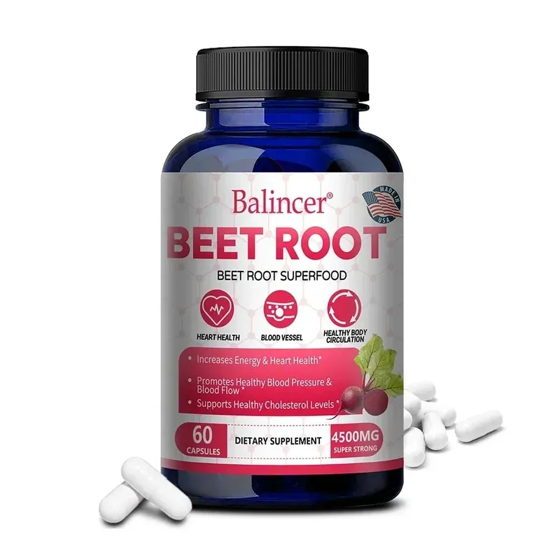 Beetroot Capsules 2500mg Support Daily Blood Circulation Cardiovascular Wellness Physical Endurance & Immune Balance