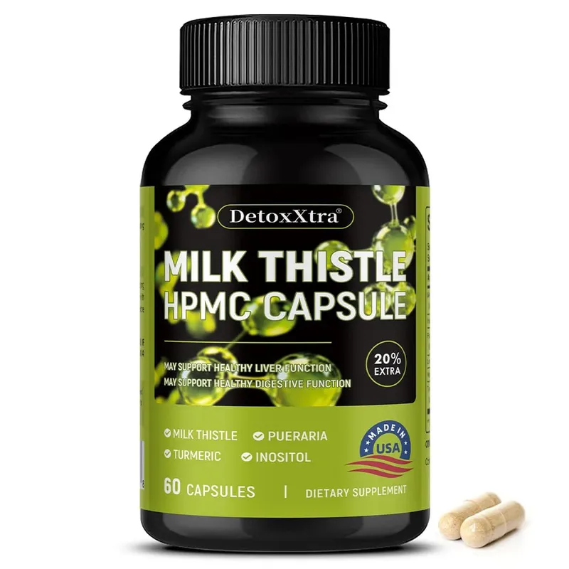 Milk Thistle Liver Cleanse Detox Health Supplement Supports Healthy Liver Function Men & Women Boosts Immunity Antioxidant