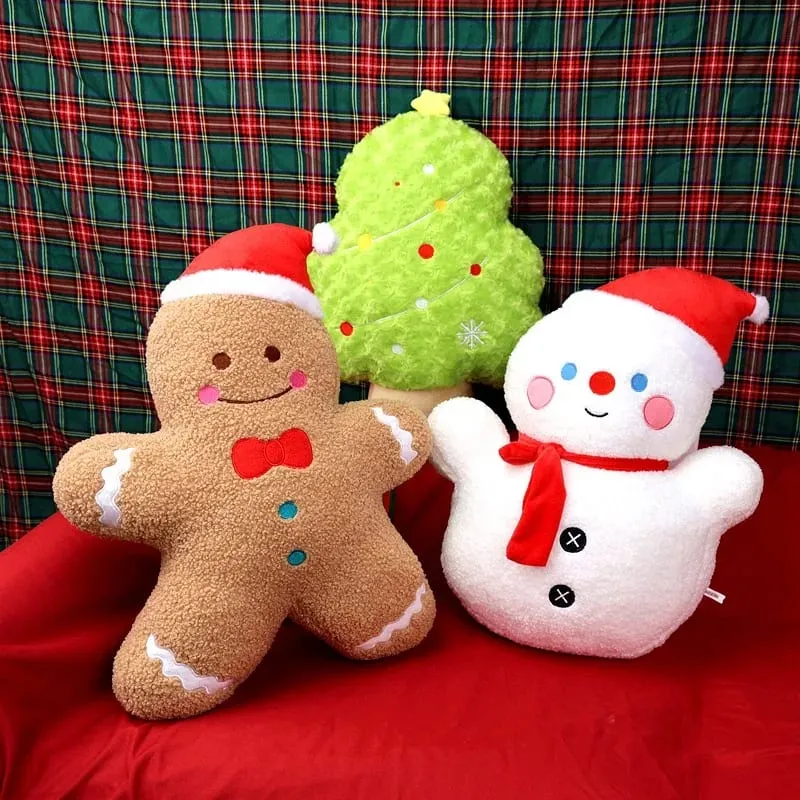 Christmas Tree Snowman Gingerbread Man Plush Pillow Soft Sofa Cushion Napping Pillow Adorably Room Decor Toys Christmas Gift — image 7