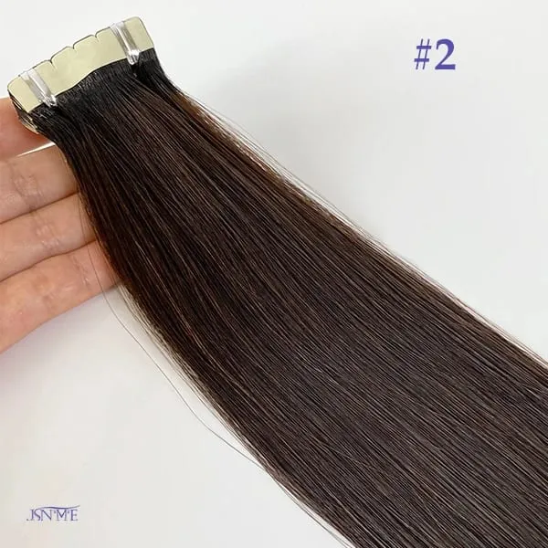 Mini Tape In Hair Extensions Seamless Invisible SKin Weft 100% Remy Human Hair Black Brown Blonde For Salon For Women — image 9