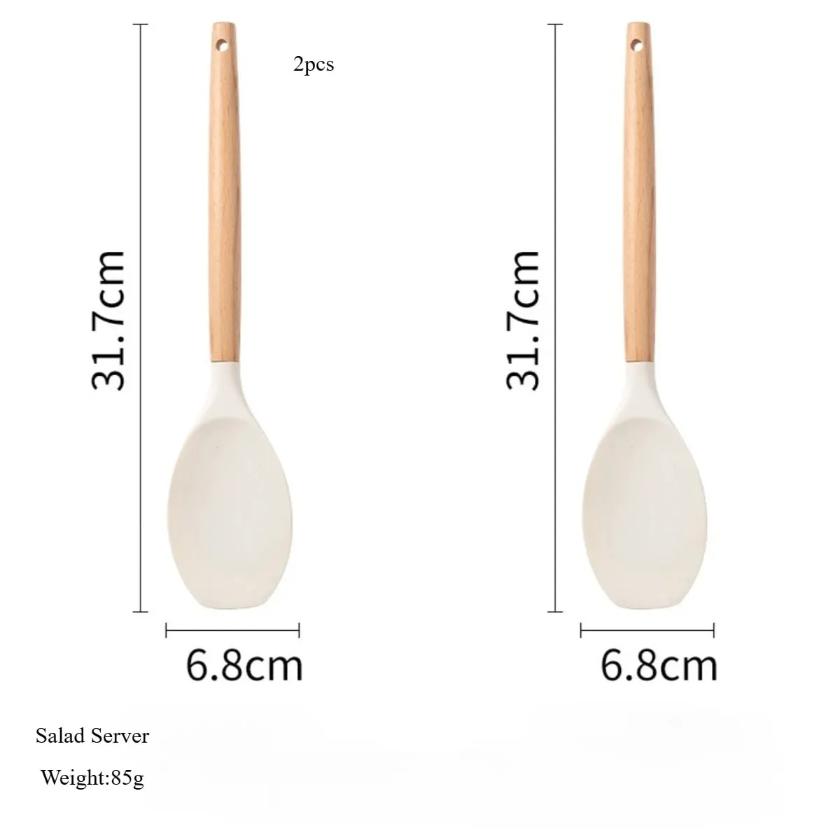 2/12Pcs White Silicone Kitchen Utensils Set with Wooden Handle Cookware Spatula Heat Resistant Non-stick Kitchen Cooking Tools — image 19