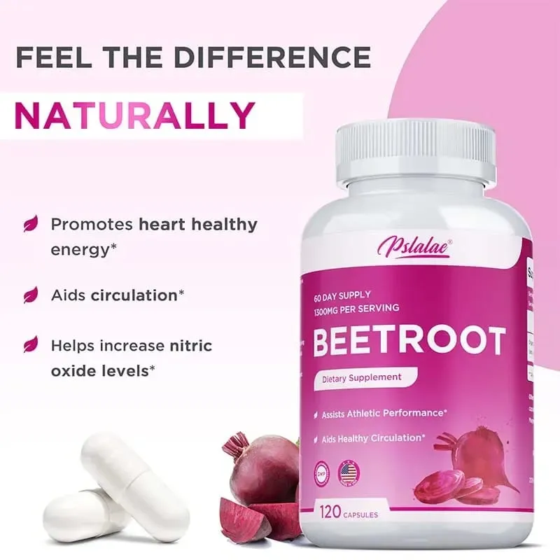 Beet Root Capsules - Promotes Heart Health Boosts Natural Energy Improves Endurance and Maintains Normal Blood Pressure — image 4