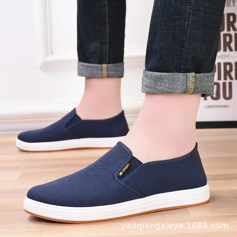 Ανδρικά πάνινα πάνινα παπούτσια Casual Slip-On Βουλκανιζέ ελαφριά ίσια παπούτσια Προσιτές τιμές Δωρεάν αποστολή — image 3