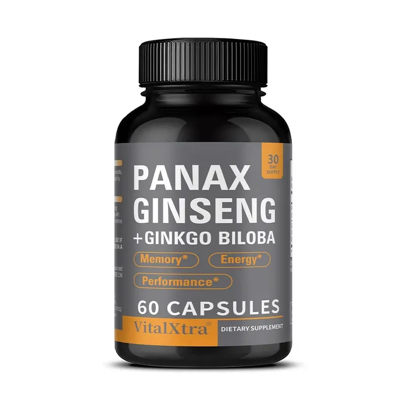 Panax Ginseng + Ginkgo Biloba 120 Vegan Capsules Supports Heart Health and Muscle Function Athletic Performance — image 8