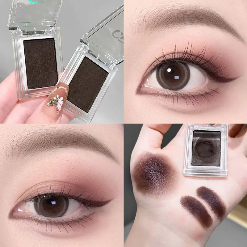 1Pc Dark Brown Eyeliner Cream Waterproof Beauty Cosmetics Long Lasting Gel Eyeshadow 2 in 1 Makeup Tool Matte Eye Liner