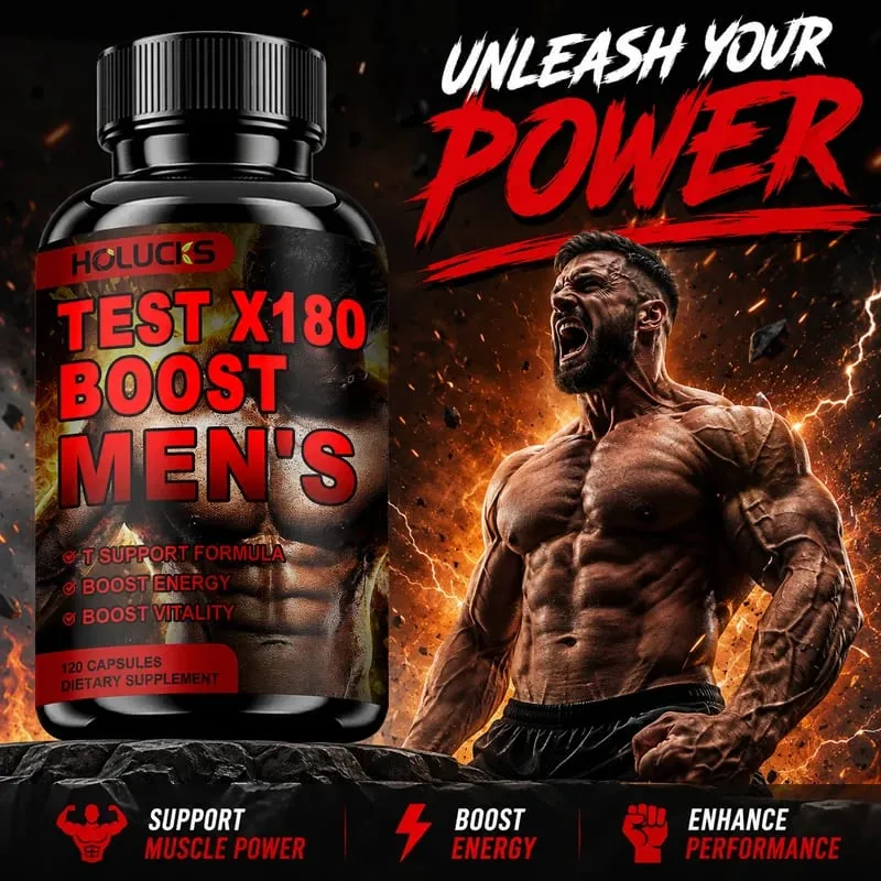 Men's Test X180 Ignite Booster with Fenugreek Seed Tribulus Terrestris Support Muscle Growth Enhance Energy Boost Immune