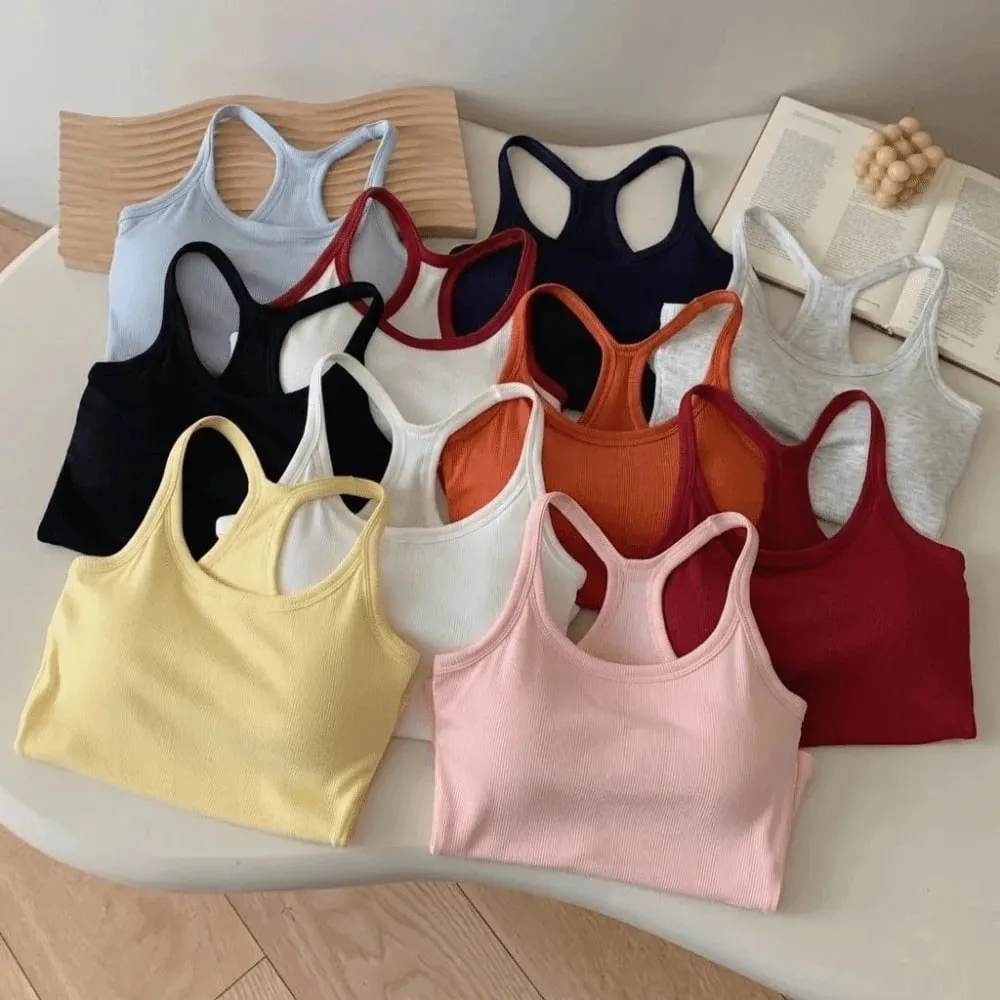 Wide Shoulder Straps Hollow Vest Comfortable H-Shaped Back Breast Small Camisole Slim Design Elastic Thin Tank Tops — image 4