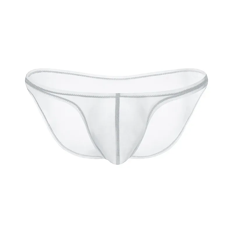 Men's Underwear Delicate Ice Silk Transparent Triangle Panties Personality Low Waist Briefs — image 29