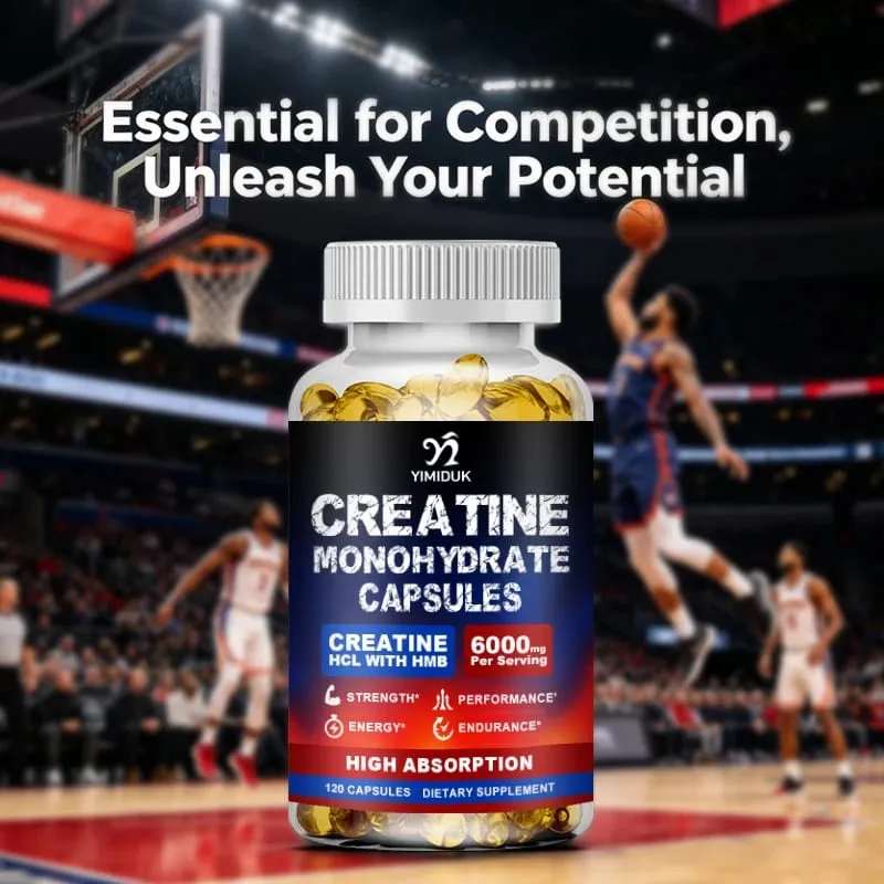 Cápsulas de creatina de alta absorción con creatina mixta, vitamina E, estimulan el crecimiento muscular, extienden el entrenamiento y aceleran la recuperación