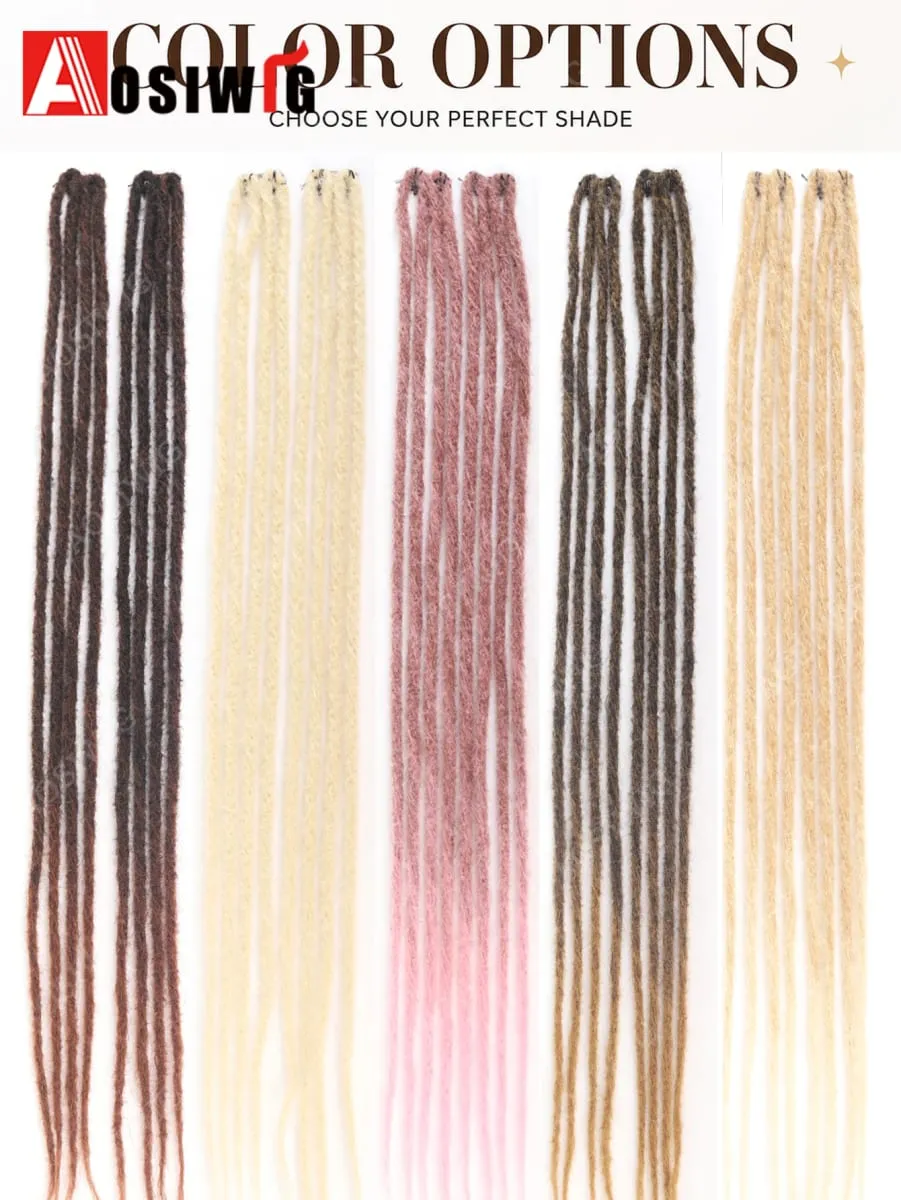 Long Dreadlocks Clip In Hair Extensions for Women Synthetic Braided Hairpieces Boho Faux Locs Hair Braids Festival Party Hair Ac — image 4