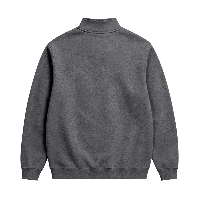 Men 2026 Autumn Winter Hot Item Fleece Lined Stand Collar Loose Vintage Sweatshirt Casual Commuter Fashion Male Daily Outerwear