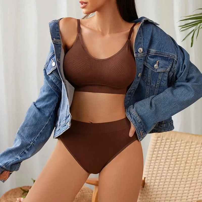 New Design Seamless Bra and Panties Underwear Set Conjuntos Interior Para Mujeres Seamless Bra And Panties Sets For Women — image 3