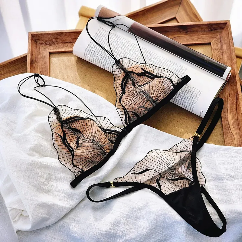 Summer Lightweight French Front Button Bra Set Thin Breathable Beauty Back Lingerie Casual Daily Women Underwear 32-38 — image 9