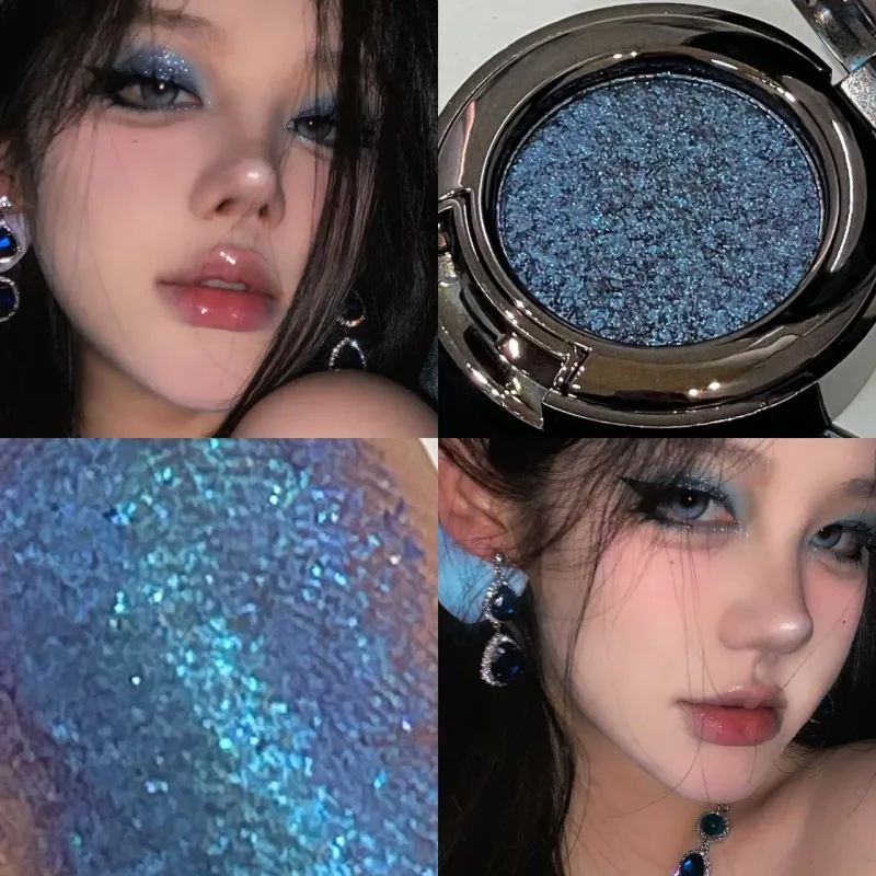 Metallic Glitter Black Blue Eyeshadow Purple Green Metallic Highlighter Eyeshadow Diamond Long Lasting Eye Makeup Women Cosmetic — image 8