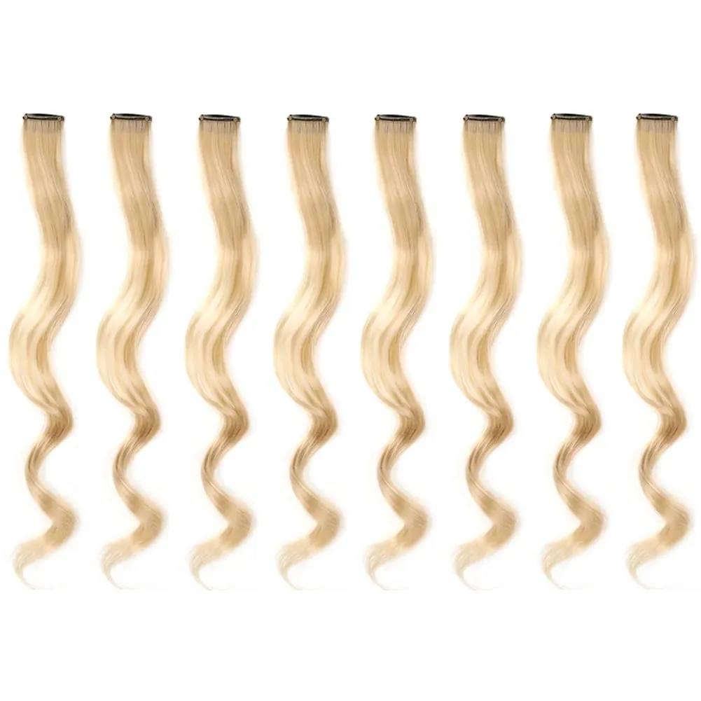20 Inch Colourful Curly Wavy Party Highlights Clip in Synthetic Hairpieces 8 Pack Curly Colored Hair Extensions for Women — image 32